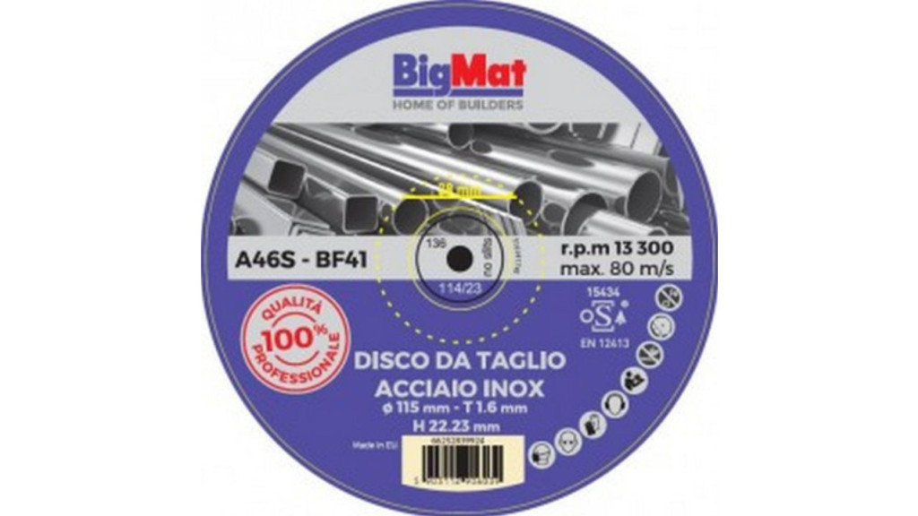 La gamma di dischi BigMat pro in acciaio inox: taglio preciso e sicuro