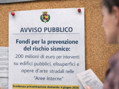 PREVENZIONE DEL RISCHIO SISMICO: STANZIATI FINO A 200 MILIONI DI EURO