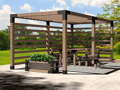 PERGOFAST e PERGOPOST: sistema modulare per pergole e strutture outdoor in legno