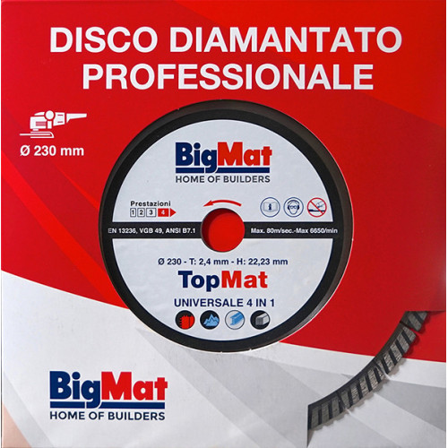 Disco diamantato universale TOPMAT - 230 mm