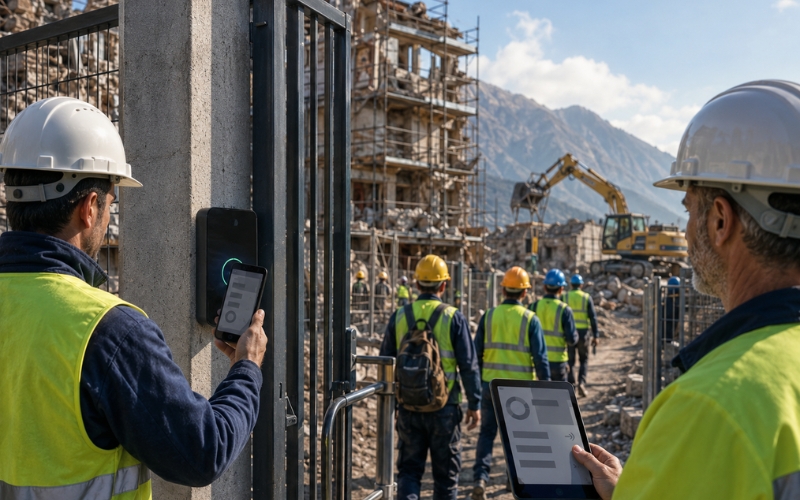 Badge digitale in cantiere