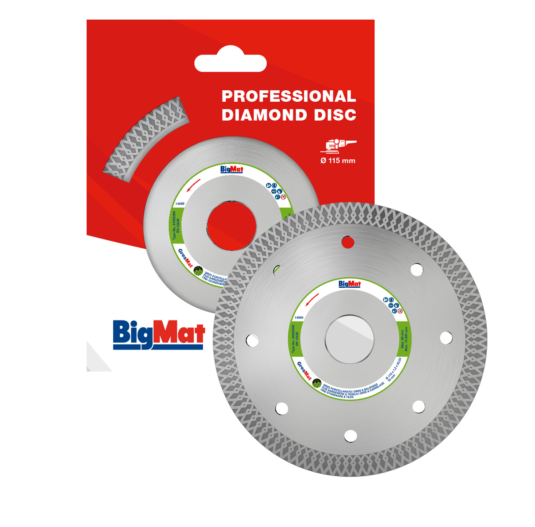 Disco diamantato gresmat per piastrelle e ceramica - 115 mm