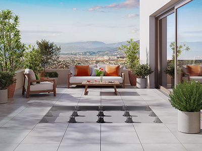 PP level DUO MAXI: supporti regolabili per pavimenti sopraelevati da esterno